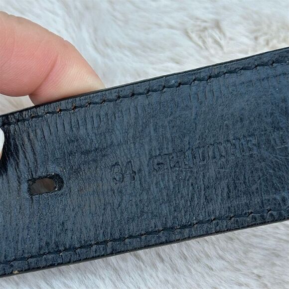 Vintage Men's Western Leather Belt with Silver Buckle Size 34 - Picture 7 of 7